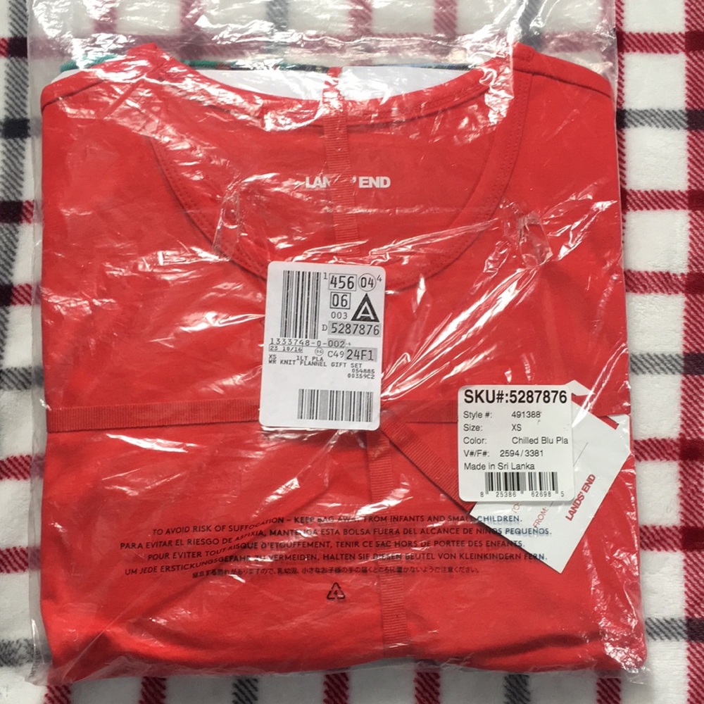 NWT Lands End 2-piece Pajama Set, Size XS - Picture 2 of 6
